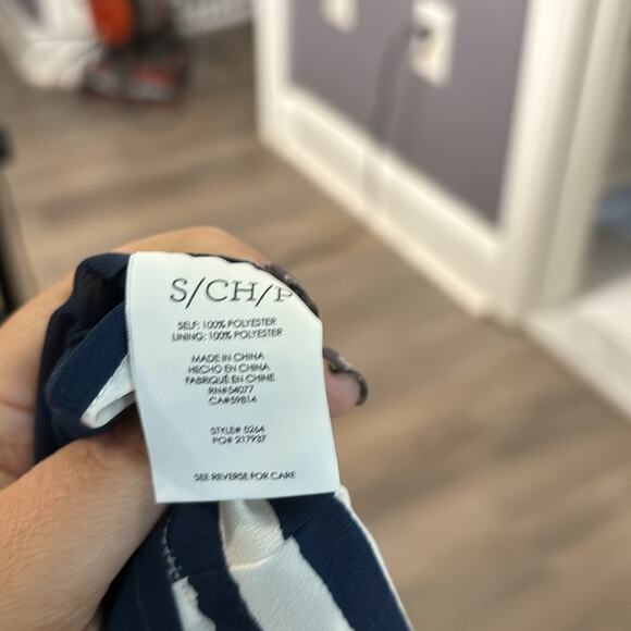 Cabi Blue and White Striped Spaghetti Strap Dress With Bow and Pockets Size S - Picture 9 of 11